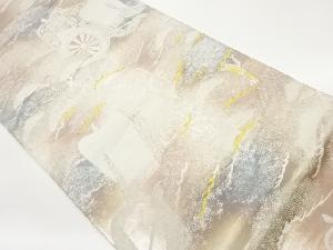 引箔松に御所車模様織出し袋帯